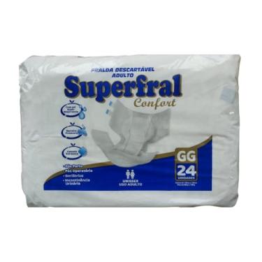 Imagem de Fralda Geriátrica Descartável c/Gel Super Absorvente Tamanho GG - Pacote 24 Unidades (SUPERFRAL)