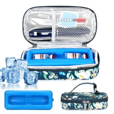 Imagem de LengKe Estojo de viagem para refrigerador de insulina – Bolsa de resfriamento de frasco de medicamentos para diabéticos aprovada pela TSA, organizador de suprimentos para diabetes refrigerado, mini