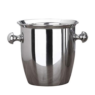 Imagem de balde de gelo para festas bar redondo bebida coquetel balde de gelo doméstico aço inoxidável cerveja balde de gelo com alça restaurante vinho champanhe balde recipiente de gelo balde de vinho (tamanho