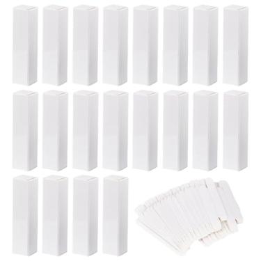 Imagem de PH PandaHall 50 caixas de batom de papel kraft, caixas de embalagem de frasco de batom de óleo de 2 x 2 x 8,4 cm, caixa de embalagem branca de óleo essencial para brilho labial, organizador de