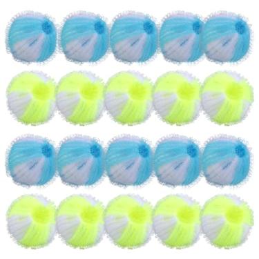 Imagem de 20 peças de removedor de pelos de animais de estimação para lavanderia, apanhador de pelos de máquina de lavar, bolas de secador de fiapos, cesto de roupas, bolas de limpeza de pano reutilizável para