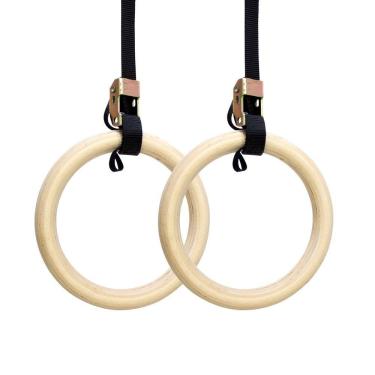 Imagem de Argolas de Suspensão Olímpicas Madeira para Ginástica Cross Training