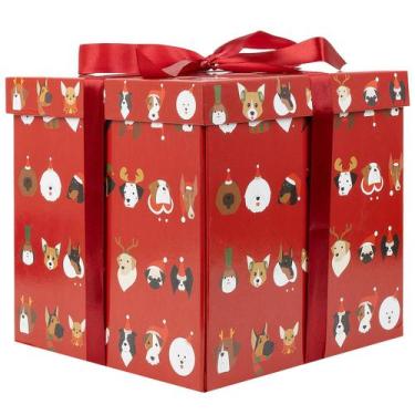 Imagem de Caixa de presente Jaywayang de 25 cm grande de Natal vermelha com fita