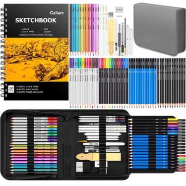 Imagem de Kit de desenho Caliart 176PCS de materiais de arte com 100 folhas