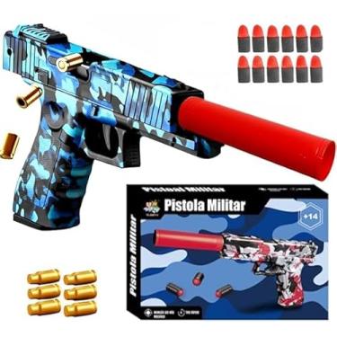 Imagem de Genérico Pistola de Brinquedo Dardos com Cápsula (Azul Camuflado)
