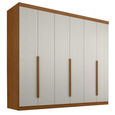 Imagem de Guarda Roupas Casal 6 Portas 4 Gavetas Alvorada Madeirado/off White