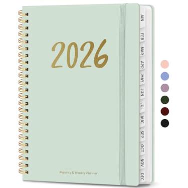 Imagem de Agenda 2026 – Agenda semanal e mensal, janeiro de 2026 a dezembro de 2026, encadernado em espiral, agenda 2026, bolso interno, perfeito para escritório, casa, material escolar – A5 (16 cm x 21,6 cm