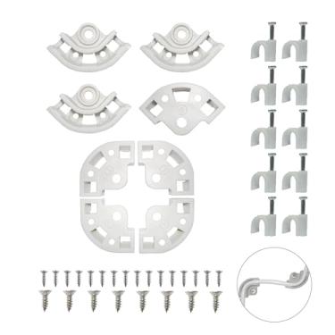 Imagem de Conduíte de cotovelo de 1/10.2 cm 90 graus com meia braçadeira branca J-Hook e kit de parafuso inoxidável, para tubo de polímero de plástico RO de 1/10.2 cm, braçadeiras de tubo Pex (pacote com 8)