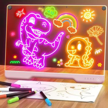 Imagem de Quadro de notas LED Doodle Glow recarregável de 16 cm com luz de 7 cor
