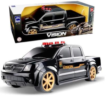 Imagem de Caminhonete da Polícia Carrinho Preto Roda Livre Esportivo Pickup Visi