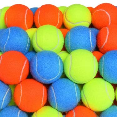 Imagem de Gonioa 30 bolas de tênis a granel para cães, bolas de cachorro pequeno de 6,3 cm para raças pequenas, médias, grandes, adequadas para iniciantes e andadores (multicoloridas)