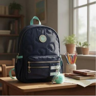Imagem de Mochilinha Kika De Costas Bolsa Pequena Estilosa P/dia A Dia, Azul, Es