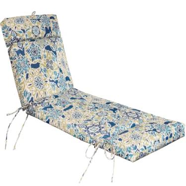 Imagem de Jadoxy Almofada de espreguiçadeira resistente à água e ao desbotamento, almofadas de substituição para espreguiçadeiras para pátio, piscina, varanda, terraço, gramado (70,5 x 22,3 x 8,4 polegadas