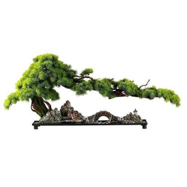 Imagem de Árvore artificial simulação de enfeites de pinheiro acolhedores escritório mesa hotel varanda decoração bonsai casa grande paisagem decorativa árvore falsa