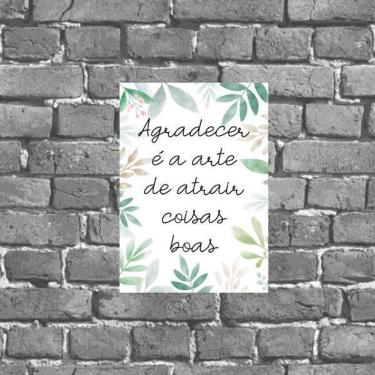 Imagem de Placa Decorativa Frase Agradecer 18X27Cm