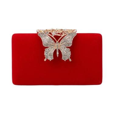 Imagem de Bolsa De Ombro Clutch Dourada Com Strass Para Mulheres, Bolsa De Festa