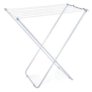 Imagem de Varal De Chão Slim Branco 79x42cm - Estrutura Em Aço - Peças Em Polipropileno