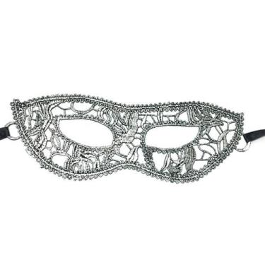 Imagem de Máscara de cosplay de renda e meia face para festa à fantasia de Hallo