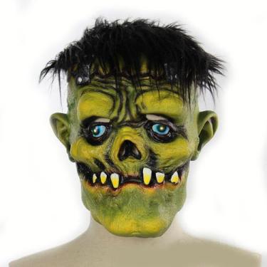 Imagem de Máscara Green Face Monster Latex Face Full Face Halloween Cosplay - yi