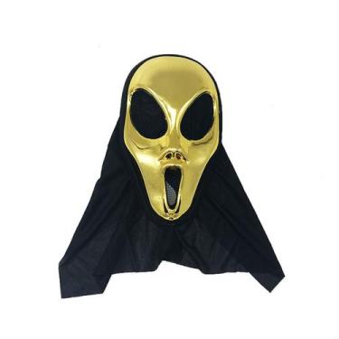 Imagem de Máscara Alien Ghost Cosplay Halloween com véu preto de plástico - yiwe
