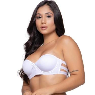 Imagem de Sutiã Frente Única Feminino sem alça Reforçado 3 Tiras Com Bojo Linger