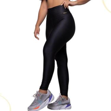 Imagem de Legging Fitness Malha Trilobal Canelada Feminina Academia - C&M Fitnes