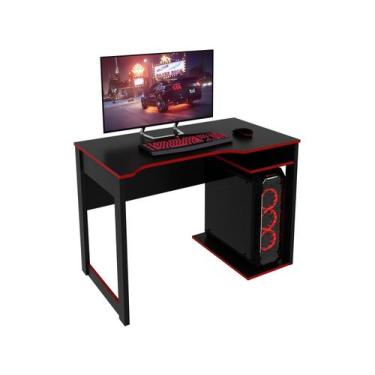 Imagem de Mesa de Computador Gamer ME4161 Preto/Vermelho - Tecno Mobili, Preto e