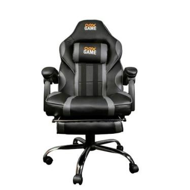 Imagem de Cadeira Gamer Almofadas Apoio Pés Estofado material sintético 180Kg Oe