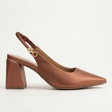 Imagem de Scarpin Slingback Bebecê Caramelo, Pecan, 36