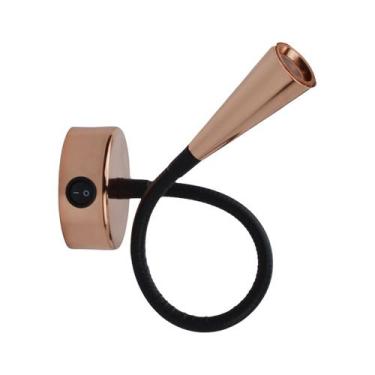 Imagem de Arandela de Cabeceira Leitura Flexivel Rose Gold Led 3W 3000K Bivolt -