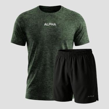 Imagem de Kit  Bermuda+Camiseta Dry Fitness Academia Alpha Co-Masculino