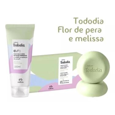 Imagem de Kit natura tododia creme para o corpo+sabonete em barra flor de pera e