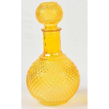Imagem de Garrafa p/bebida vidro bojuda cor sortida - Toque de Classe, Amarelo