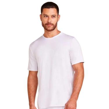 Imagem de Camiseta Masculina Manga Curta Gola Careca Respirável Hope, Branco, G