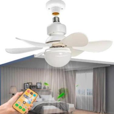 Imagem de Ventilador de Teto com Luz LED Ajustável, Controle Remoto, 6 Pás, Sile