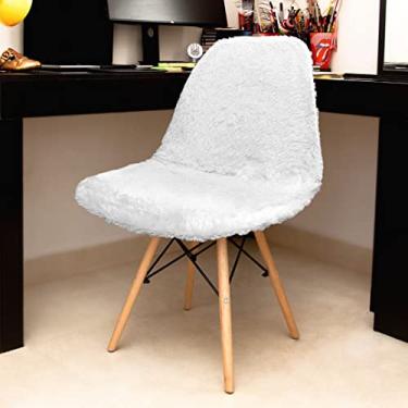 Imagem de Capa para Cadeira Charles Eames Eiffel Felpuda Pelo Curto (Branca)