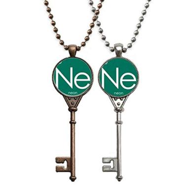 Imagem de OFFbb-USA Colar com pingente de chave neon de gás raro para decoração de casais