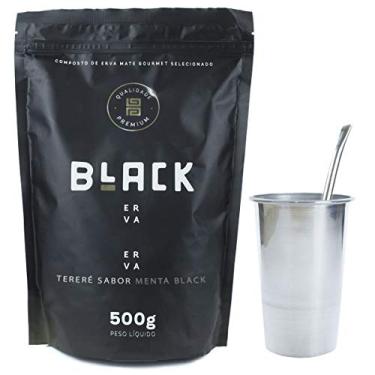 Imagem de COPO DE TERERÉ ALUMÍNIO + BOMBA DE TERERÉ + BLACK ERVA 500G (Menta Black)