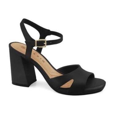 Imagem de Sandália Ramarim Salto Bloco Preta Feminina 21-41207-Feminino