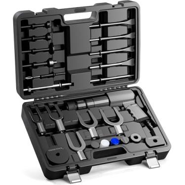 Imagem de Conjunto de martelo pneumático multifuncional com ferramenta de 25 peças, cabeças de pá, conjunto de separador de junta esférica, conjunto de brocas de martelo de ar, martelo pneumático de 2100 BPM e