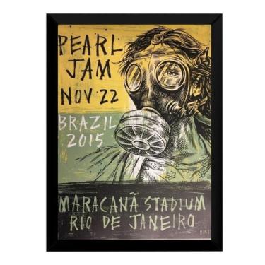 Imagem de Quadro Banda Pearl Jam Brasil 2015 Moldura 42x29cm - Fanarte