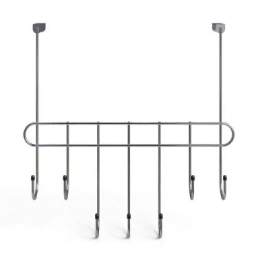 Imagem de Suporte Cabideiro De Porta Para Quarto 7 Ganchos Provador Pendurador Toalha Bolsas Roupas