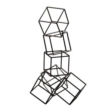 Imagem de Escultura Decorativa Em Metal Preto 23x48x23 Cm - D'rossi
