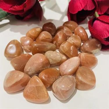 Imagem de ASPROD Atacado Pedra da Lua Pêssego Polido Natural Pedras de Cristal Roladas 20 MM-25 MM para Decoração Pedras Primárias e Minerais (Tamanho: 100G)