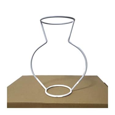 Imagem de Vaso para decoração branco retrô linha de ferro flores de mesa decoração nórdica casa metal suporte de plantas estilos nórdicos flor decoração de casa flores decorativas (cor: F-branco) decoração de