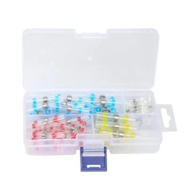 Imagem de 100 peças de terminais de manga de solda de vedação, conectores de fio termorretrátil, kit de manga de solda