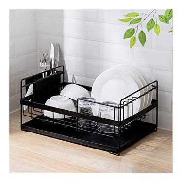 Imagem de escorredor de louça, escorredor de louça, escorredor de pratos de metal de aço inoxidável para cozinha, suporte de ralo de pia, acessórios de escorredor de talheres, prateleira organizadora de pratos