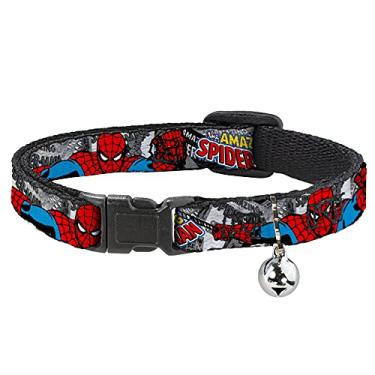 Imagem de Buckle-Down Coleira De Gato Breakaway The Amazing Spider Man Stacked Comic Books Action Poses 20 A 30 Cm 1 2 Cm De Largura