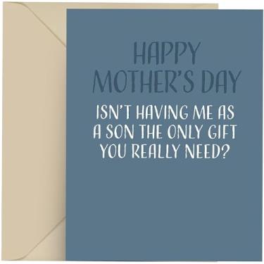 Imagem de Modern Wit Cartão engraçado do dia das mães, cartão único de 10 x 14 cm com envelope, em branco dentro, cartões engraçados do dia das mães para a mãe, Happy Mothers Day Isn't Having Me As A Son The