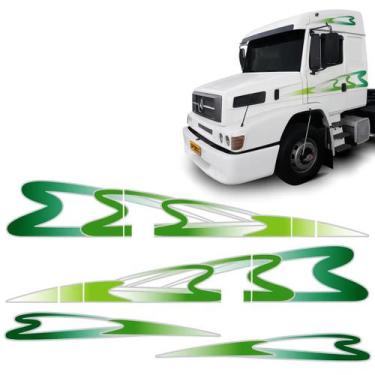 Imagem de Kit Adesivo Faixa Lateral Caminhão Mercedes Benz Mb 1938 Ver - Resitan